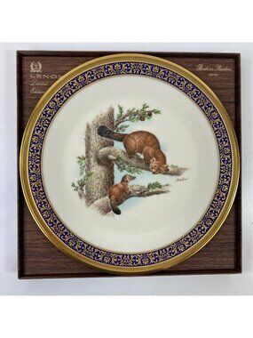 Vintage Lenox Boehm 1981 Limited Edition Woodland Wildlife "Martens" Plate